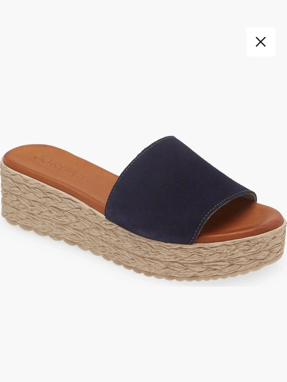 Cordani Bizzy Espadrille Platform Wedge Slide Sandal